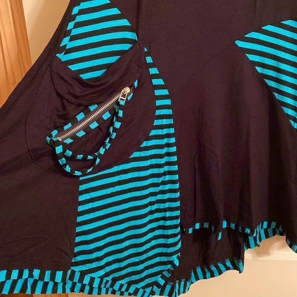 Inside Out Modal Sleeveless Asymmetric Hem Tunic Dress Art To Wear Zip Pocket S - Picture 4 of 8